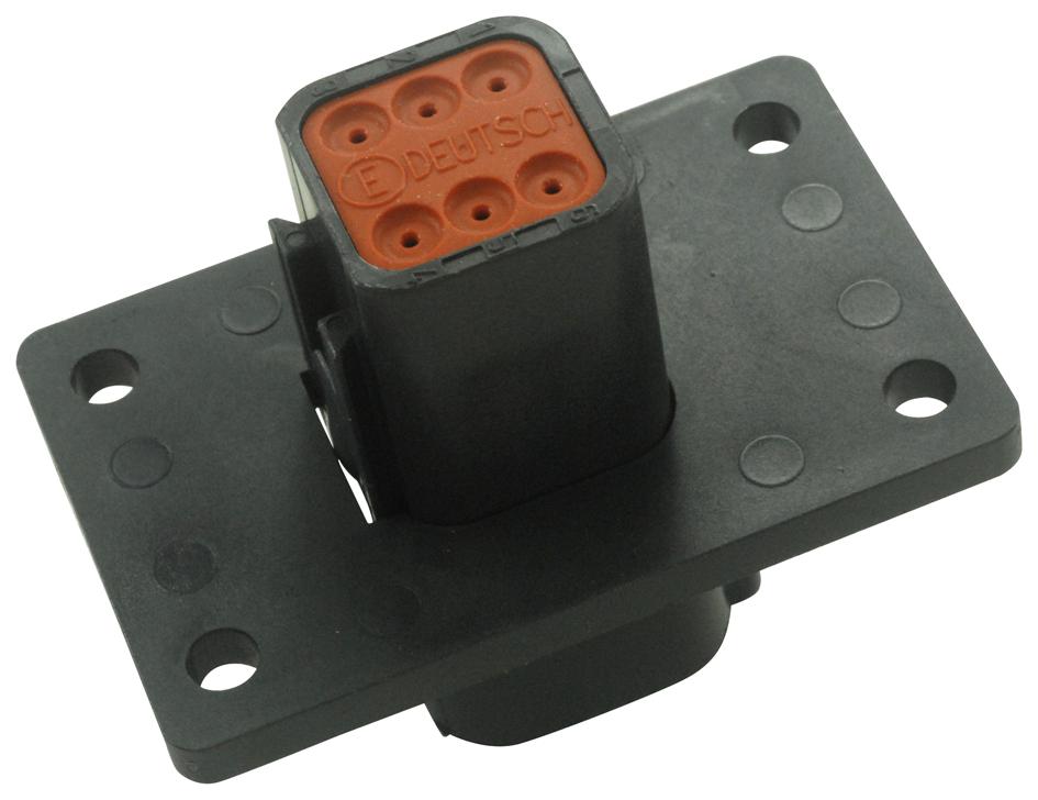 Deutsch Connectors / Te Connectivity Dt04-6P-Cl06 Recept, Flange, Thin Wall, 6Way, Pin