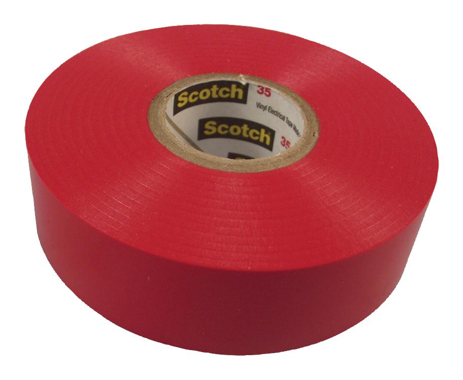 3M 35 19mm Red Electrical Insultape, Pvc, 20M X 19.05mm