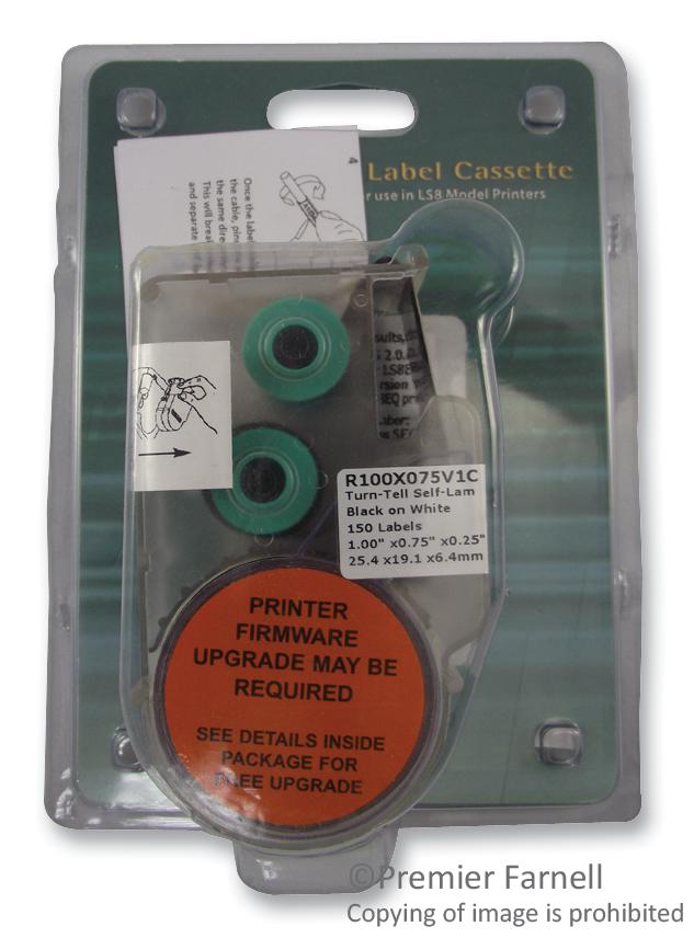 Panduit R100X075V1C Label, Cass, Turn-Tell, 25.4X19.1mm