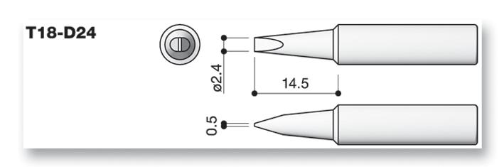 Hakko T18-D24 Tip, Soldering, 2.4D