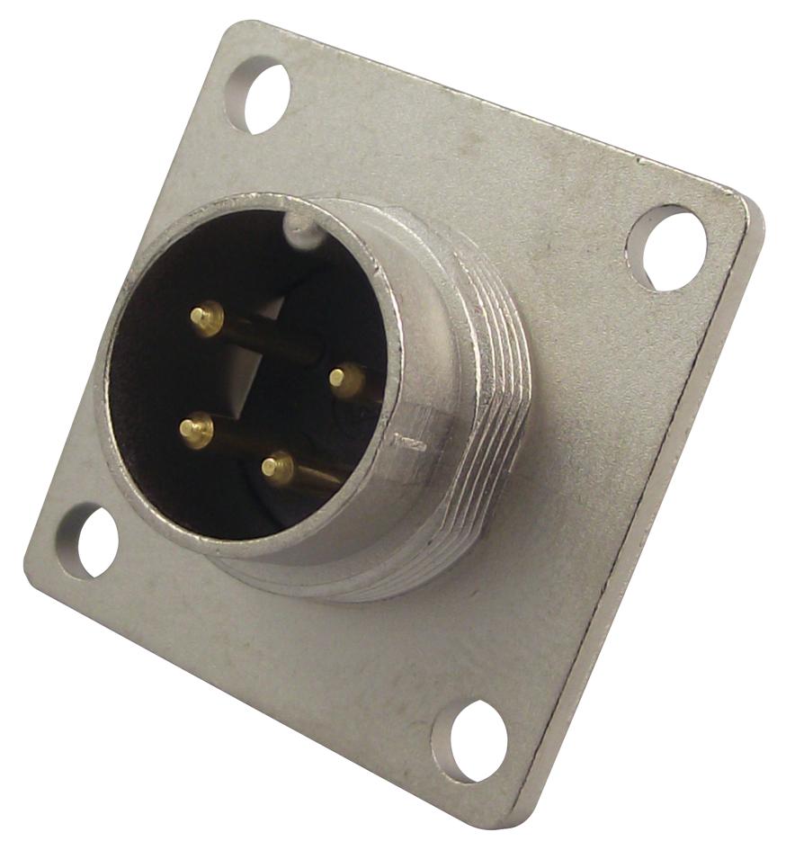 Lumberg 0318 04 Plug, Flange Chassis, 4 Way