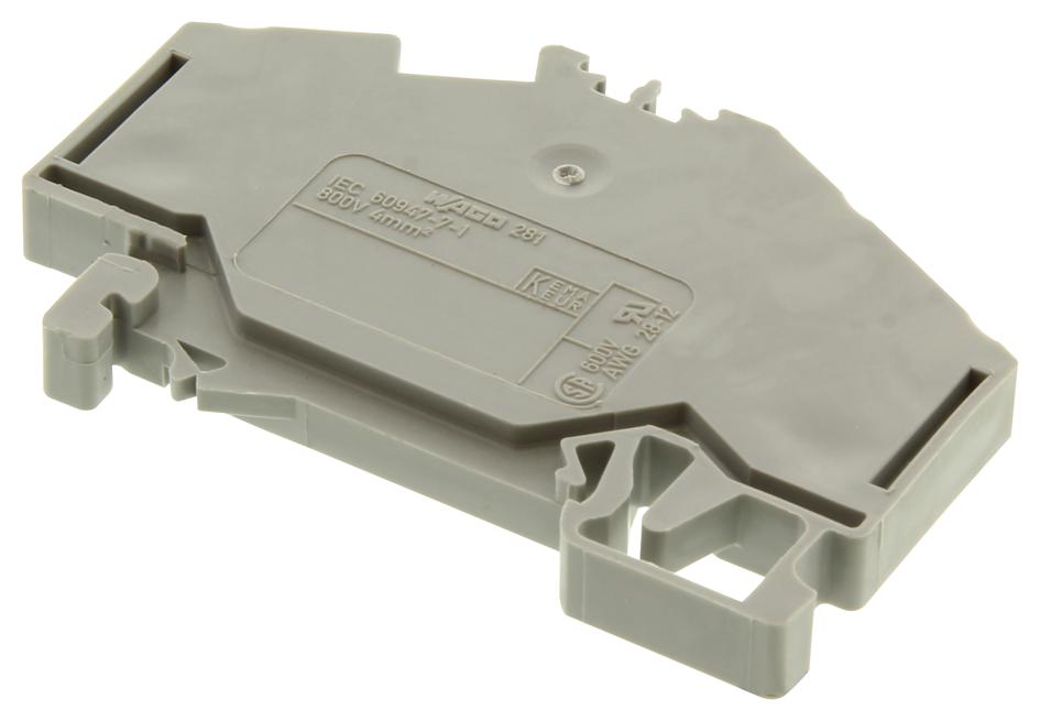 WAGO 281-631 Terminal Block, Din Rail, 3Pos, 4Awg