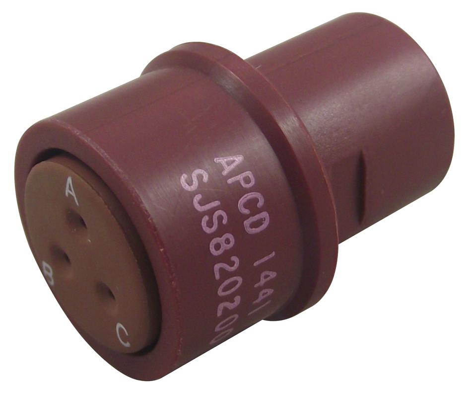 Amphenol Sine/tuchel Sjs820200 Receptacle, Size 20, Red, 3 Way