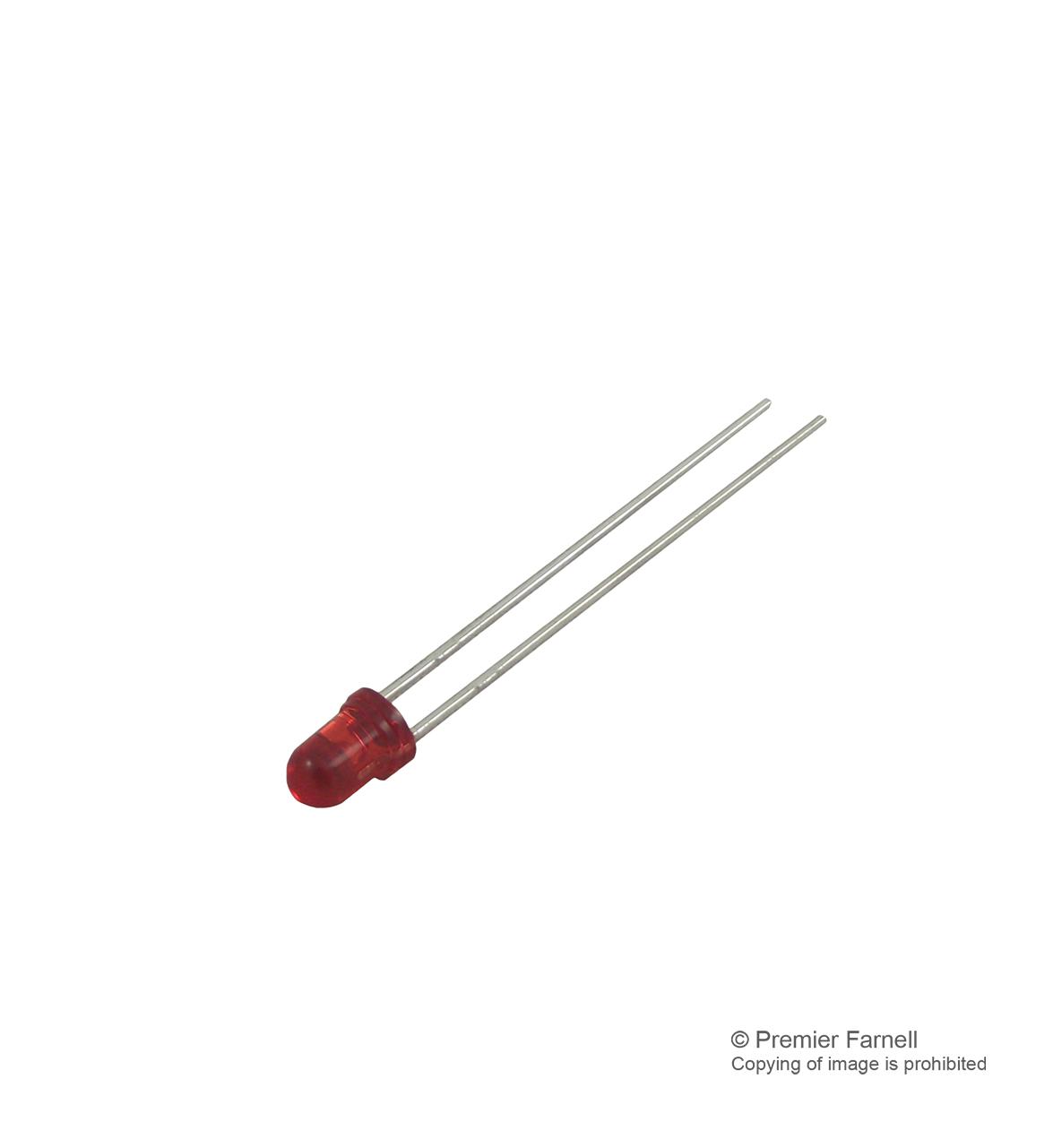 Broadcom Hlmp-Y301-F0000 Led, 3mm, Red, 19Mcd, 626Nm