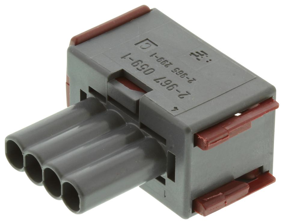 Amp Connectors / Te Connectivity 2-967059-1 Housing, Receptacle, 1 Row, 4Way, Pbt-Gf