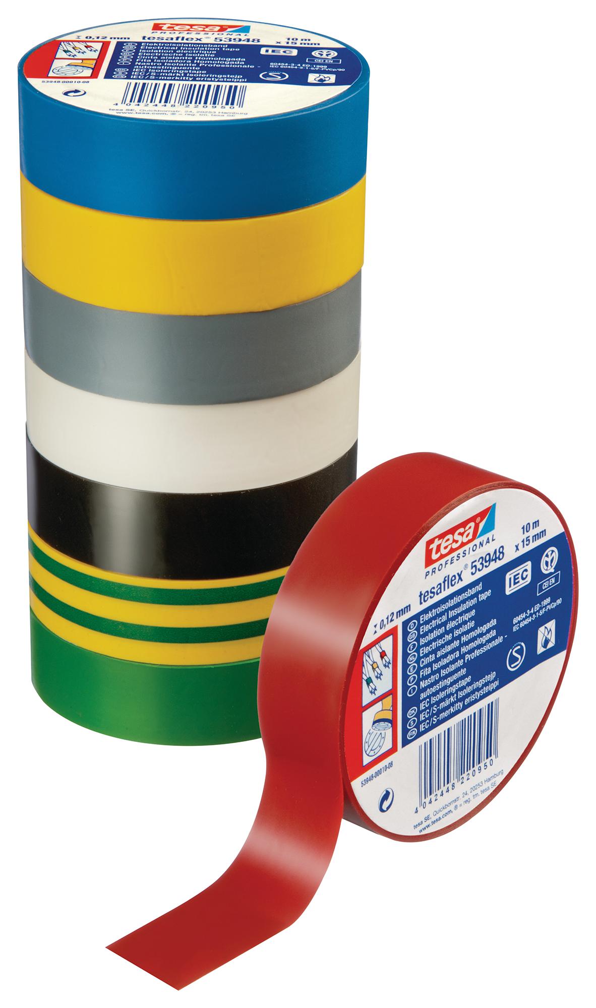 Tesa 53948-00034-07 Tape, Pvc Insltng, 53948, 25Mx19mm, Wh