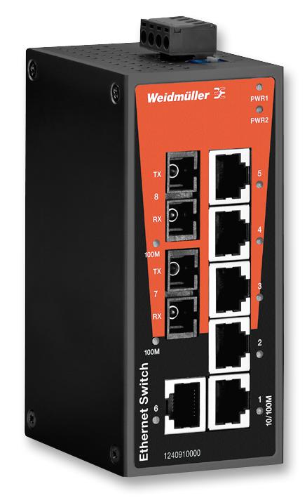 Weidmuller 1240910000 Ethernet Switch 6Xrj45 2Xsc Mm Fiber