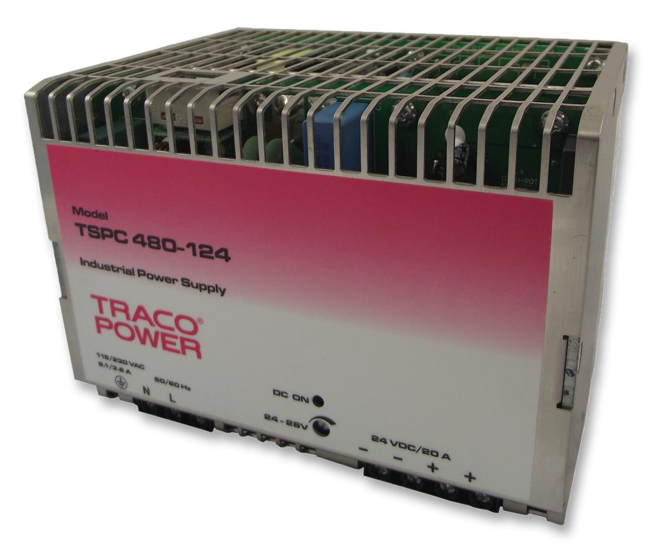 TRACO Power Tspc 480-124 Psu, Ac/dc, 24V, 20A, 480W, Din