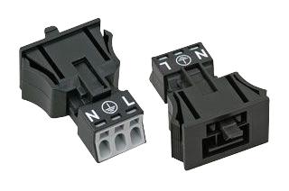 WAGO 890-713 Plug, Winsta Mini,snap-In, 3Pole,blk