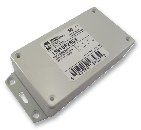 Hammond 1591Bf2Sgy Enclosure, Abs, Flanged, Grey