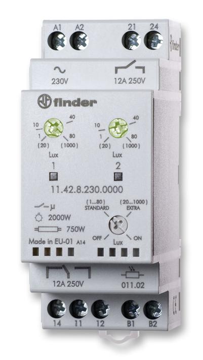 Finder Relays Relays 11.42.8.230.0000 Relay, Light Dep, 1Co, 16A, 2 Outputs