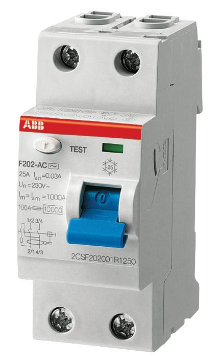 Abb F202Pvb-25/0.03 2 Pole 25A Type B Rcd 30Ma