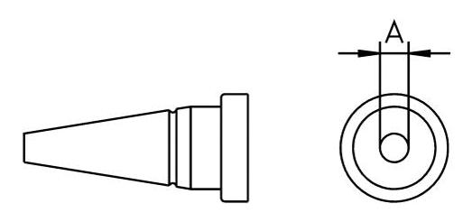 Weller Lt Cs. Tip, Round, 3.2mm, Pk10