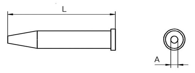 Weller Xt Bs Tip, Pb-Free, 2.4mm