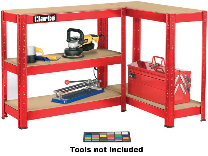 Clarke International Csr5150Rp Shelving Unit, Boltless, 150Kg, Red