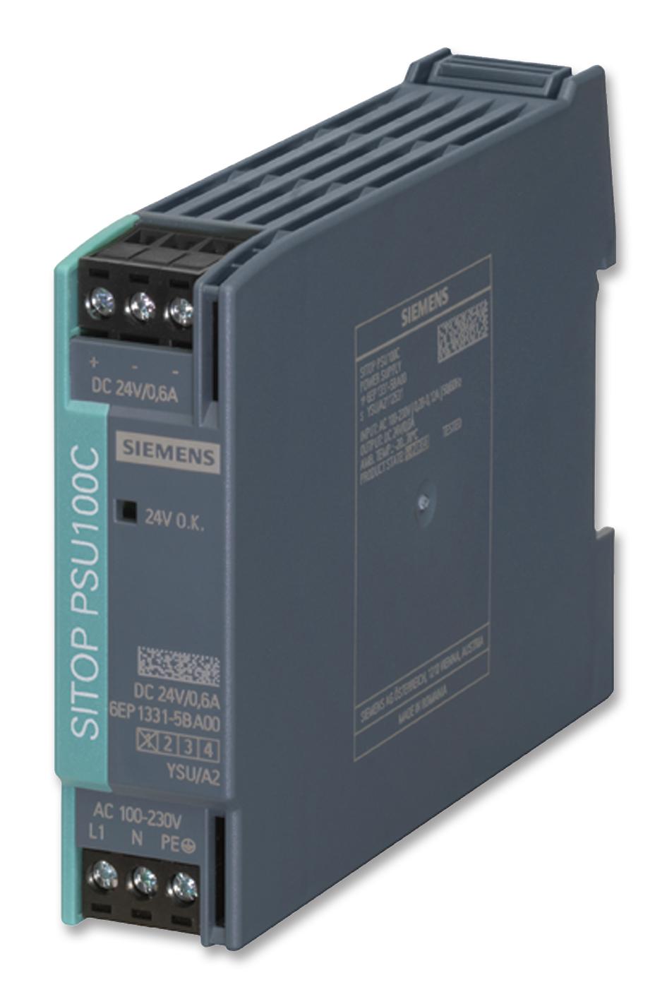 Siemens 6Ep1331-5Ba00 Psu, Sitop, Ac/dc, 24V, 0.6A