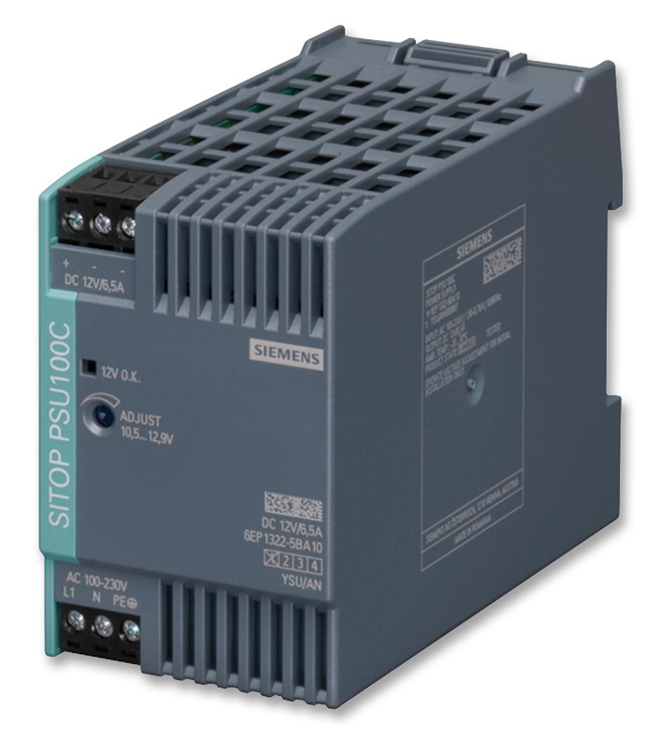 Siemens 6Ep1322-5Ba10 Psu, Sitop, Ac/dc, 12V, 6.5A