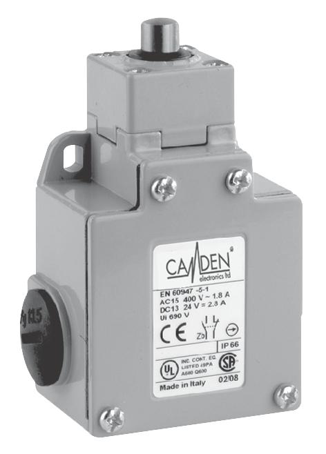 CamdenBoss Ce31.00.am Limit Switch, Plunger, 60mm, Ip66