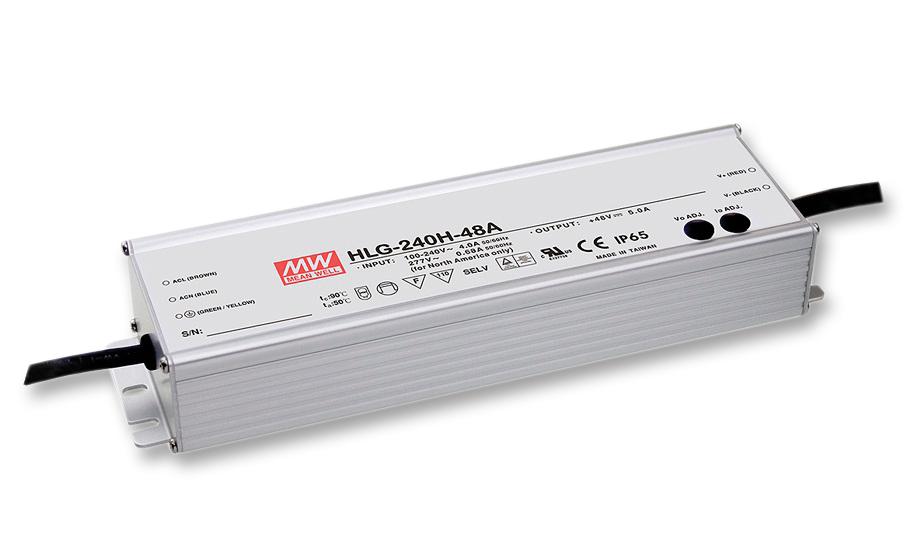 MEAN WELL Hlg-240H-24 Led Driver, Ac-Dc, Cc, 10A, 24V