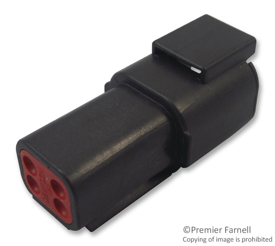 Deutsch Connectors / Te Connectivity Dtmh04-4Pa Automotive Housing, Rcpt, 4Pos, 7.5A