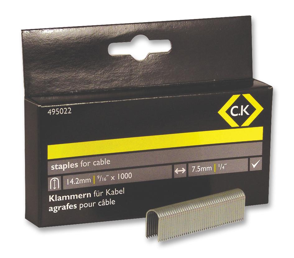 Ck Tools 495022 Staples, 7.5X14.2mm, Pk1000