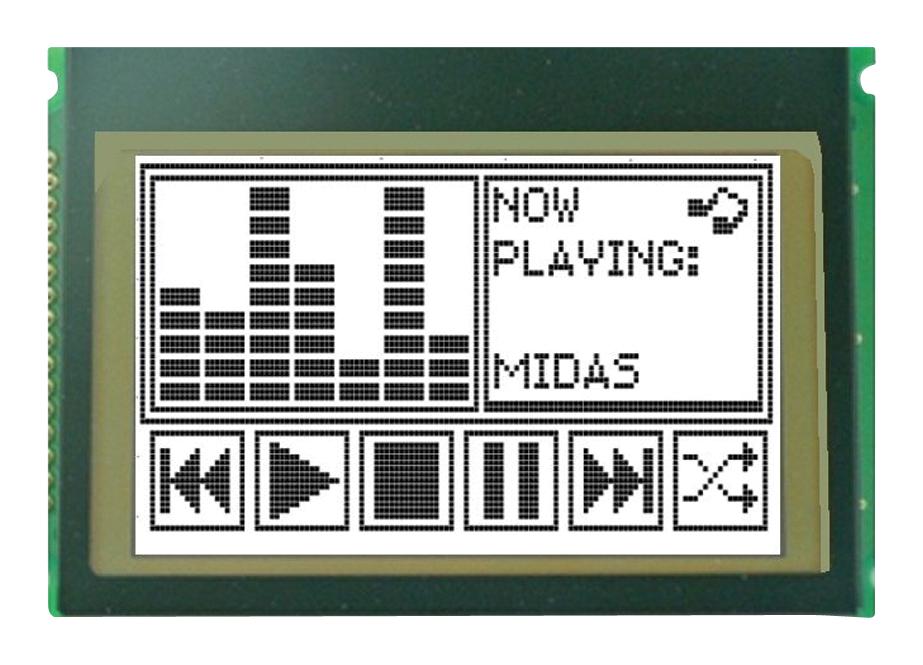 Midas Displays Mccog240160C6W-Fptlw Lcd, Cog 240X160, Fstn Black On White