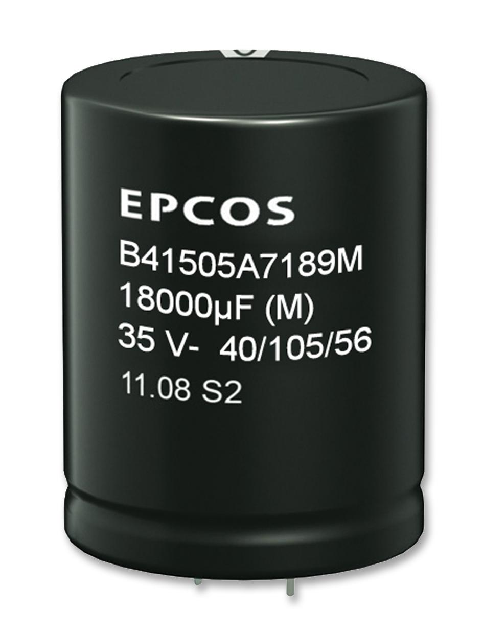 EPCOS B41505A7189M000 Capacitor, 18000Îf, 35V, Alu Elec, Snap In