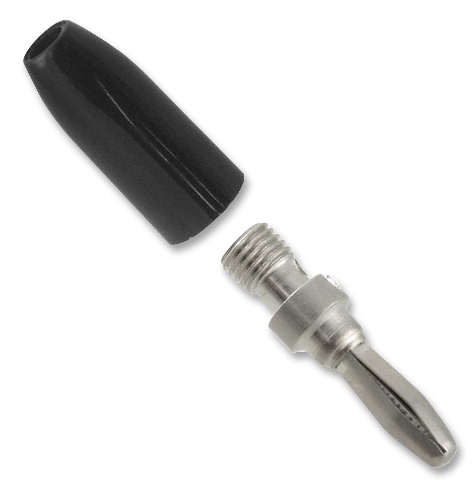 Johnson Cinch Connectivity 108-0303-001 Banana Plug, 15A, Solderless, Black