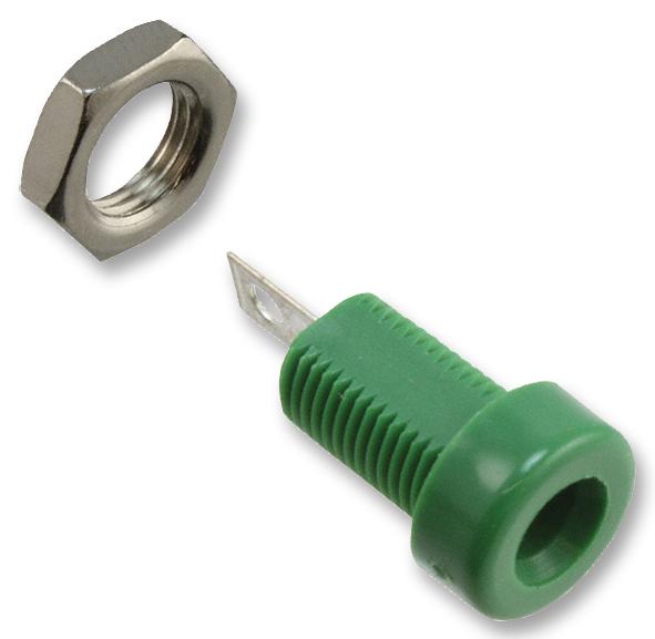 Johnson Cinch Connectivity 108-0904-001 Banana Jack, 15A, Solder, Green