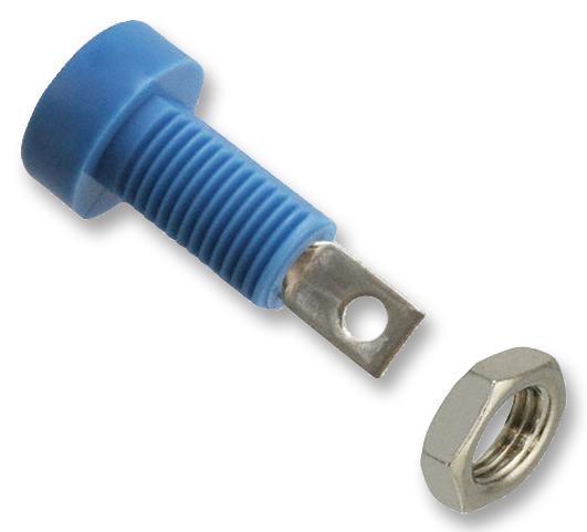 Johnson Cinch Connectivity 108-0910-001 Banana Jack, 15A, Solder, Blue