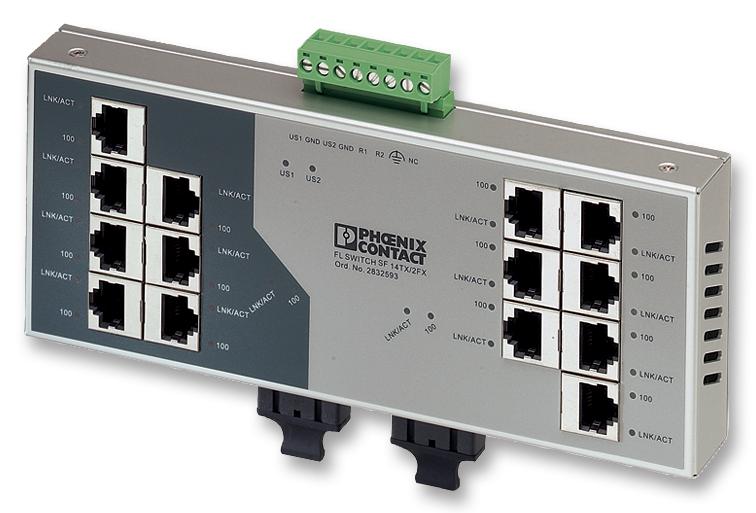 Phoenix Contact 2832593 Switch, Ethernet, 16 Ports, 24V