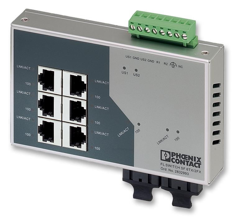 Phoenix Contact 2832933 Switch, Ethernet, 8 Ports, 24V