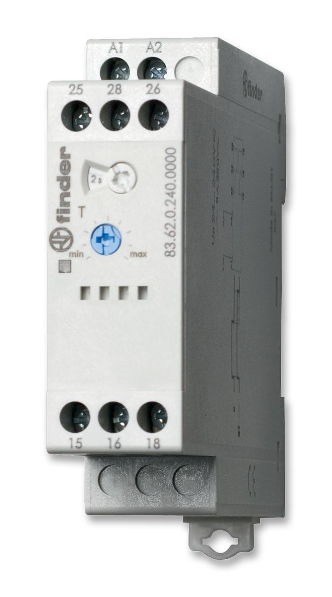 Finder Relays Relays 83.62.0.240.0000 Timers, Dpdt, 0.05Sec To 3Min, 250V