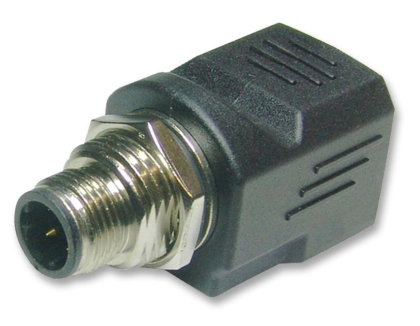 Amphenol LTW Rjs-12D04Fm-Ls8001 Adaptor, M12 Plug To Rj45, Vertical