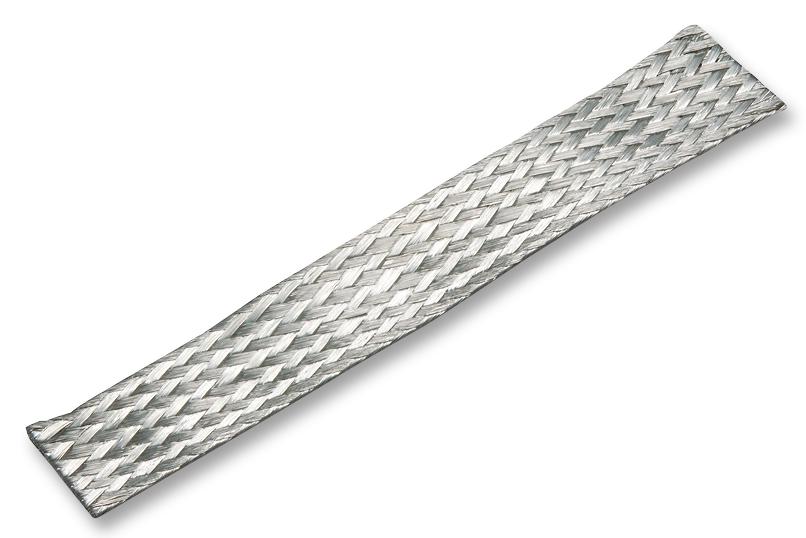 Multicomp Pro Pp000670 Sleeving, Braided, Silver, 305M, Flat