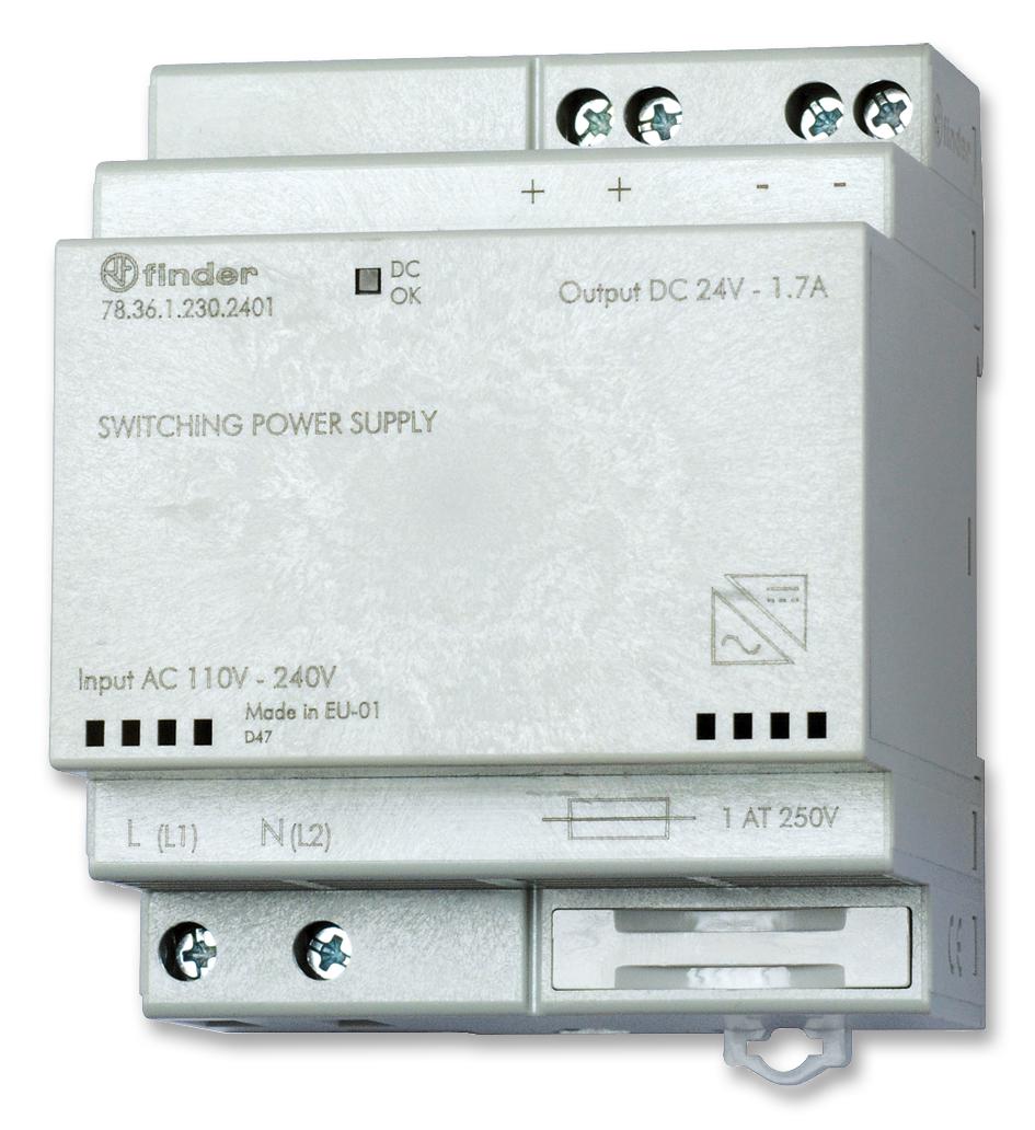 Finder Relays Relays 78.36.1.230.2401 Power Supply,switch Mode, 1.5A, 24V, 36W