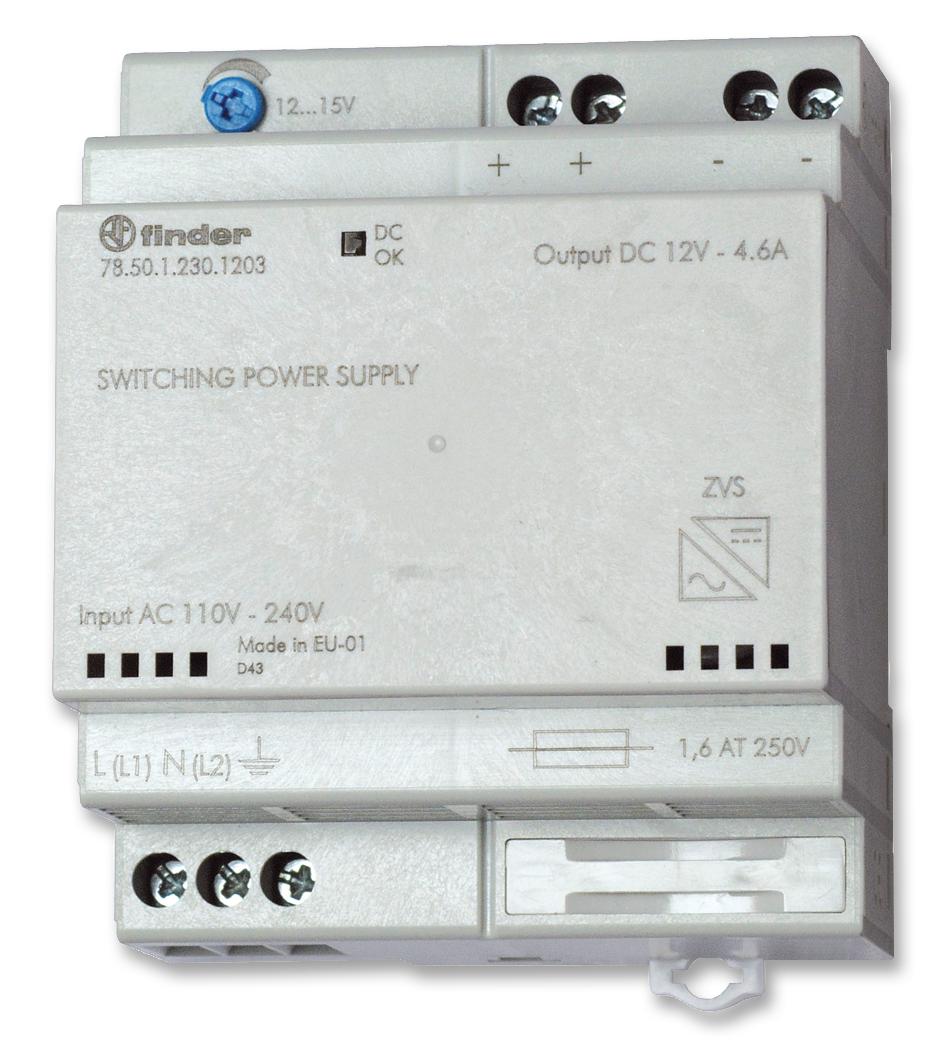 Finder Relays Relays 78.50.1.230.1203 Power Supply,switch Mode, 4.2A, 12V, 50W