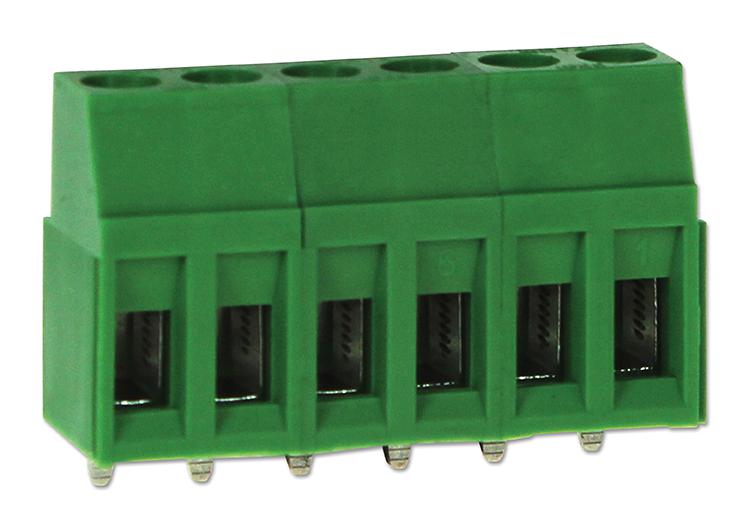 CamdenBoss Ctb09Vg/6 Terminal Block, Wire To Brd, 6Pos, 12Awg