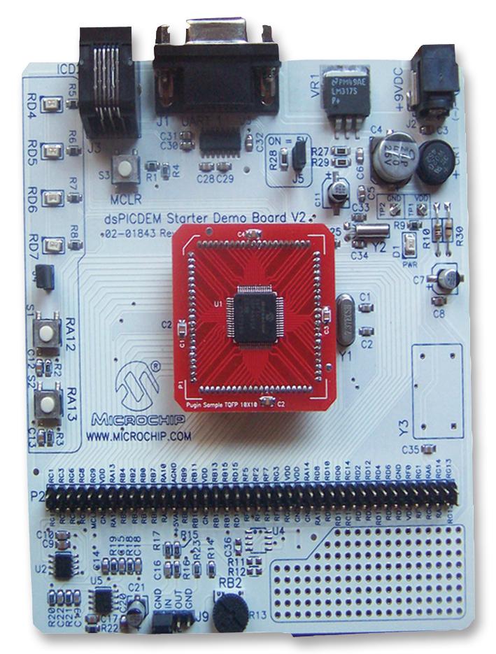 Microchip Technology Technology Dm300019 Dev Board, Dspic, 30F6014A, Dspic33F