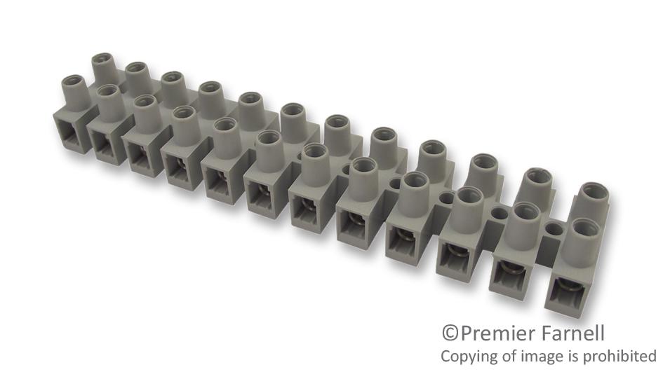 CamdenBoss Ctsn633/12W Terminal Block, Barrier, 12Pos, 12Awg