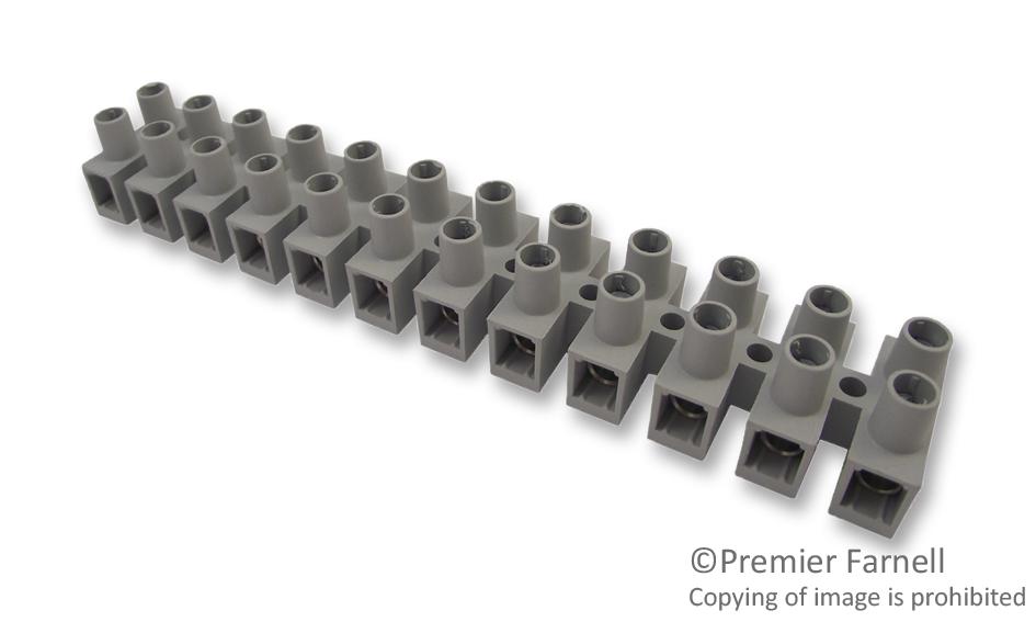 CamdenBoss Ctsn634/12W Terminal Block, Barrier, 12Pos, 12Awg