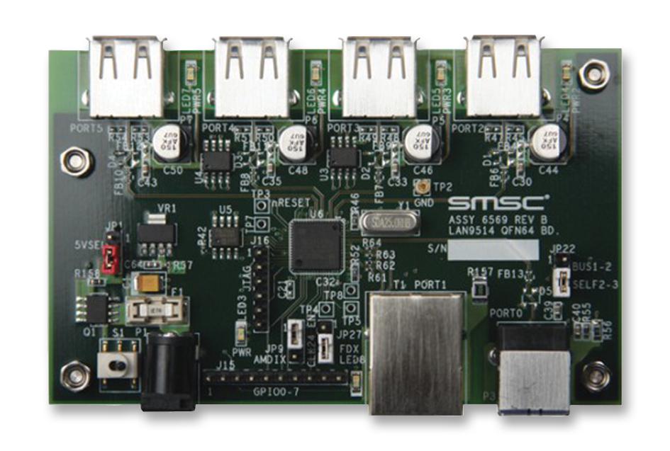 Microchip Technology Technology Evb9514 Lan9512, Enet Phy, Eval Board,