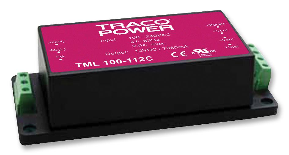 TRACO Power Tml 100-124C Power Supply, Ac/dc, 4.2A, 24V, 100W