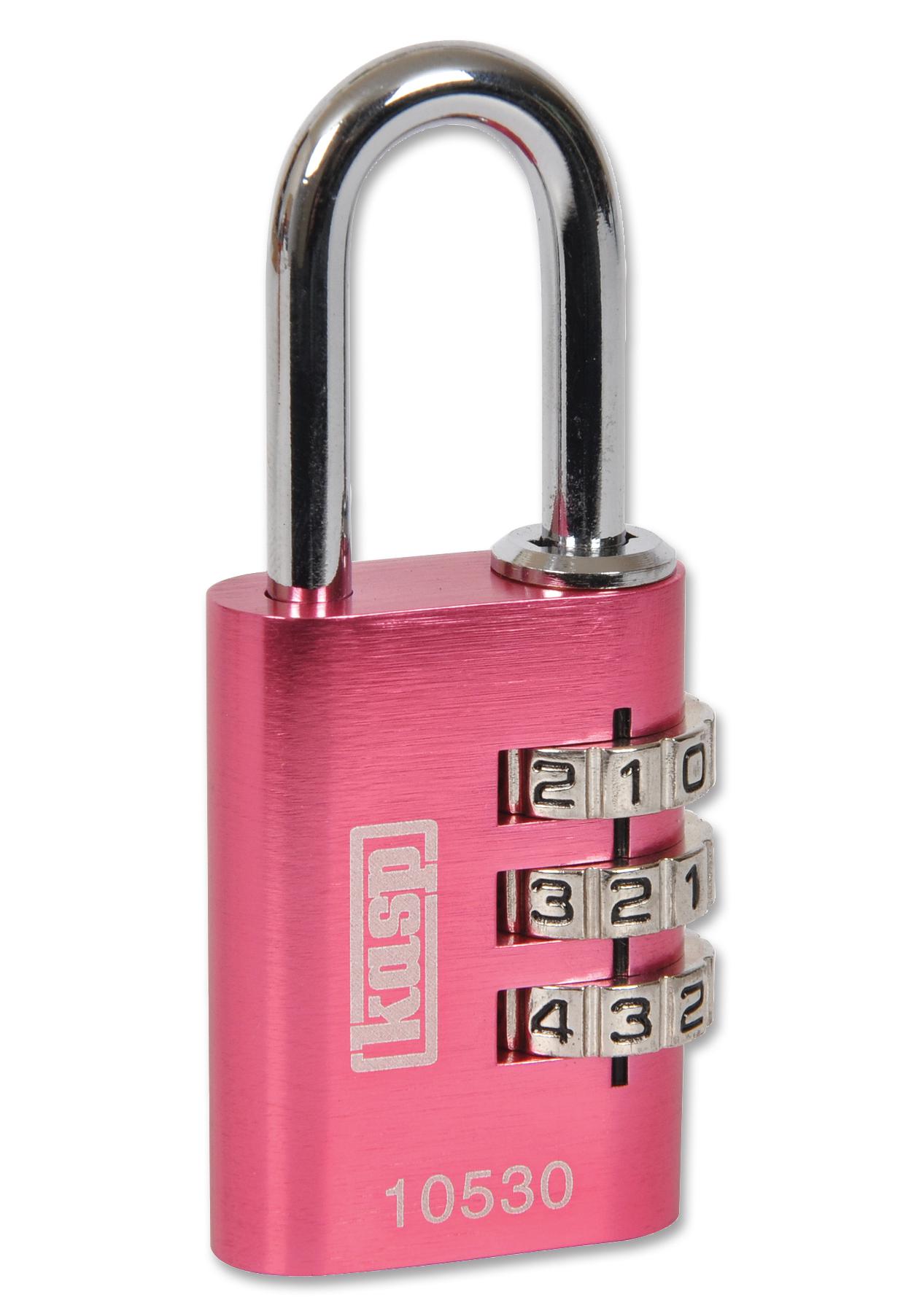 Kasp Security K10530Pind Lock, Combi, Aluminium, 30mm, Pink