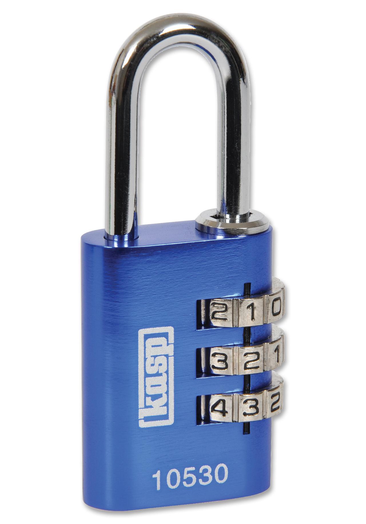 Kasp Security K10530Blud Lock, Combi, Aluminium, 30mm, Blue