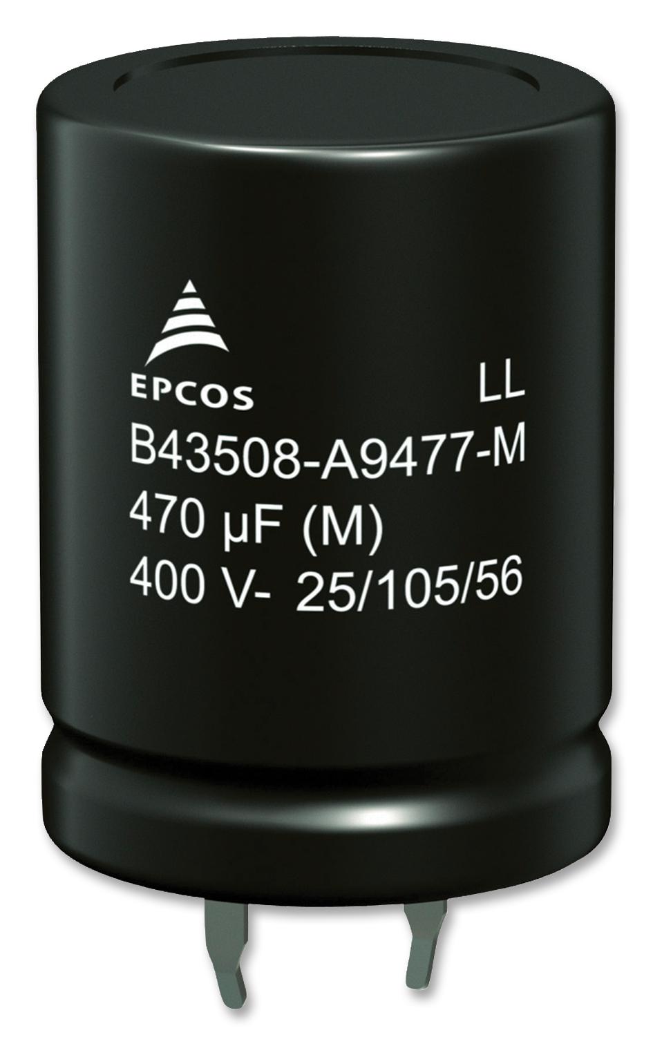 EPCOS B43508F2827M000 Capacitor, 820Îf, 250V, Alu Elec, Snap-In