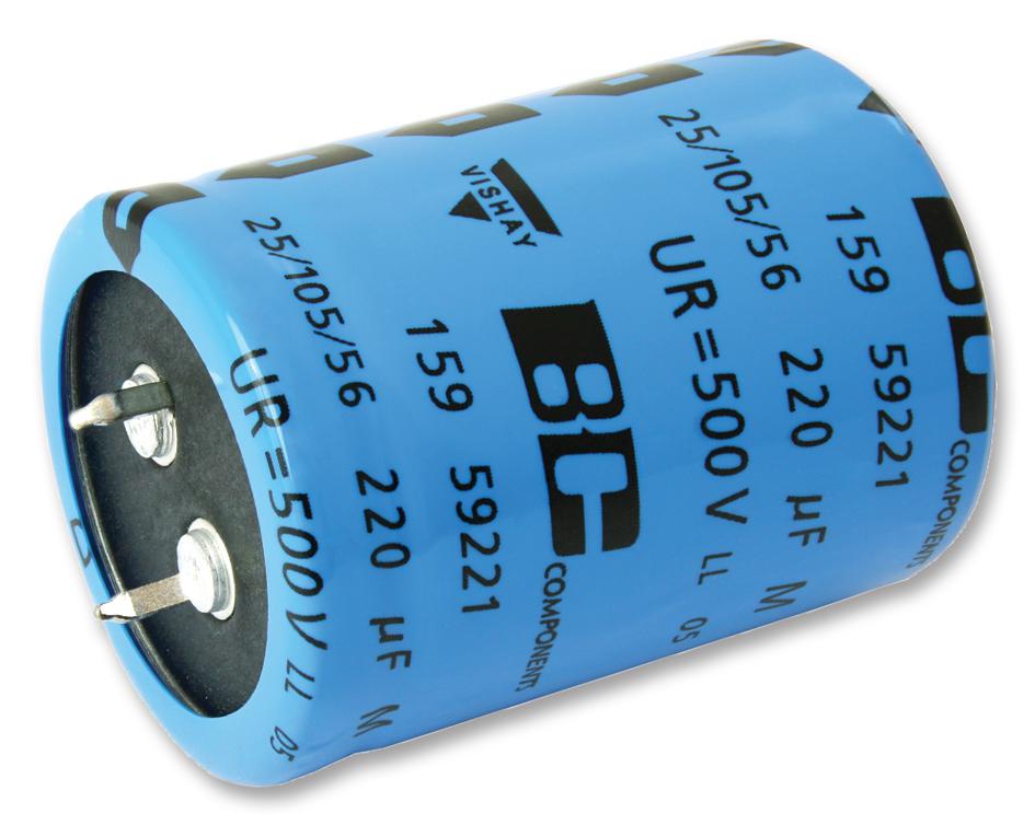 Vishay Mal215959221E3 Capacitor, 220Îf, 500V, Alu Elec, Snap In