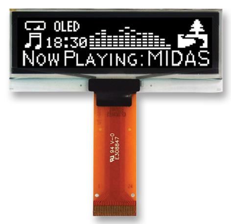 Midas Displays Mcot128032Bx-Wm Oled, 128X32, Tab, White, Multi I/f