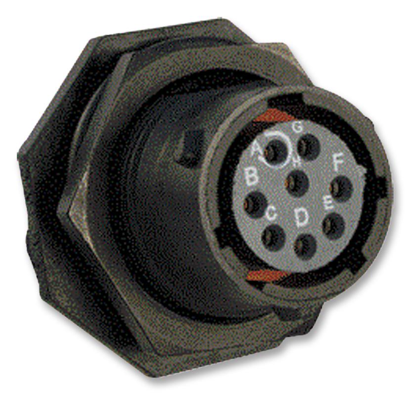 Souriau Uts712E8S Circular, Receptacle, 8 Way, Jam Nut