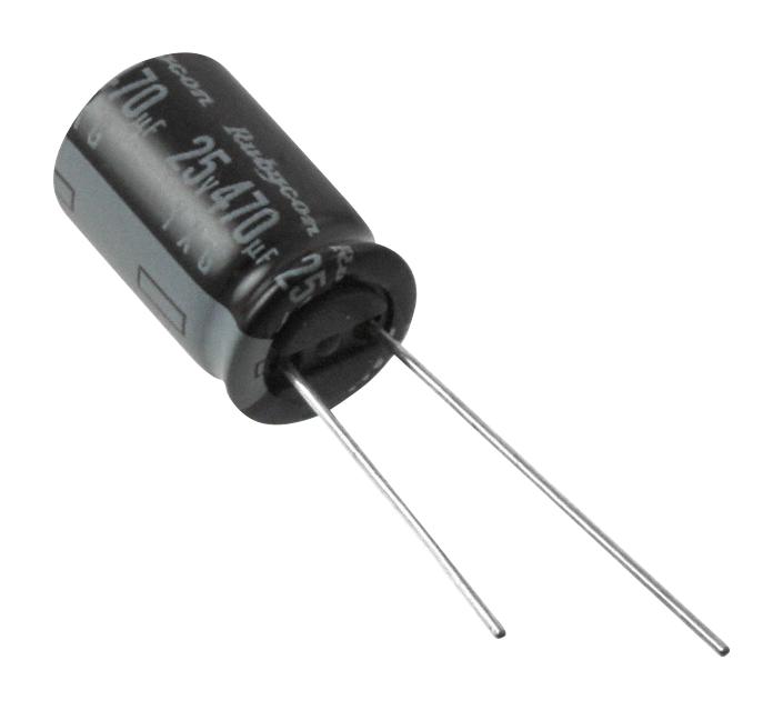 Rubycon 25Yxg470Mefc10X16 Capacitor, 470Uf, 25V, Alu Elec, Radial